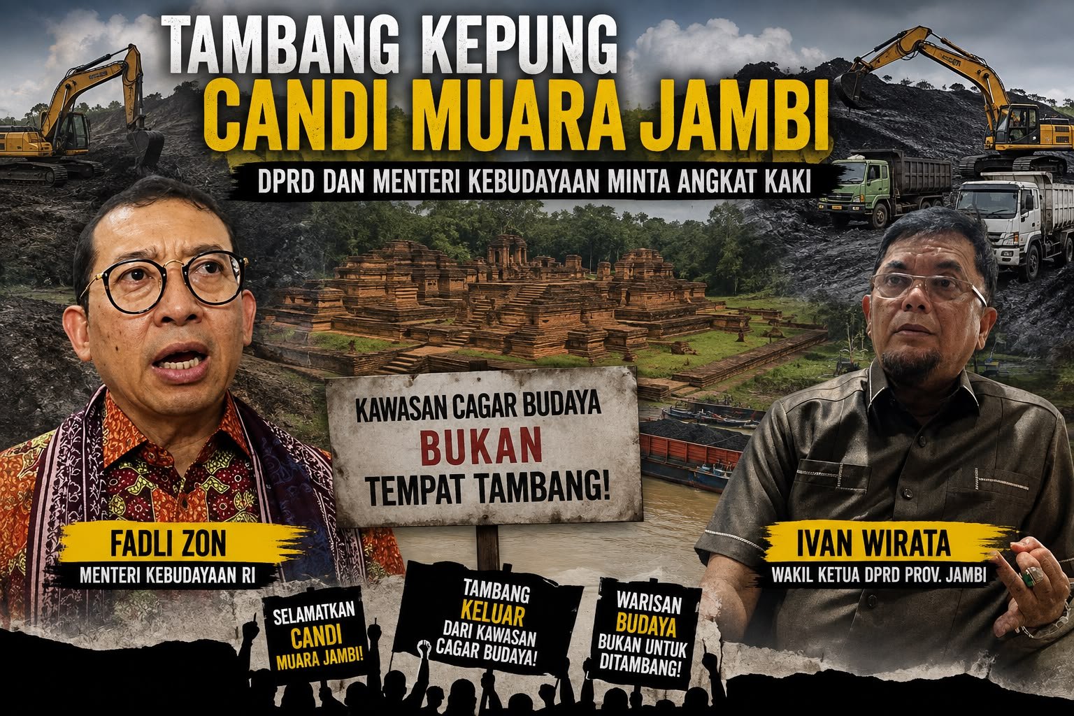 Tambang Kepung Candi Muara Jambi, DPRD dan Menteri Kebudayaan Minta Angkat Kaki